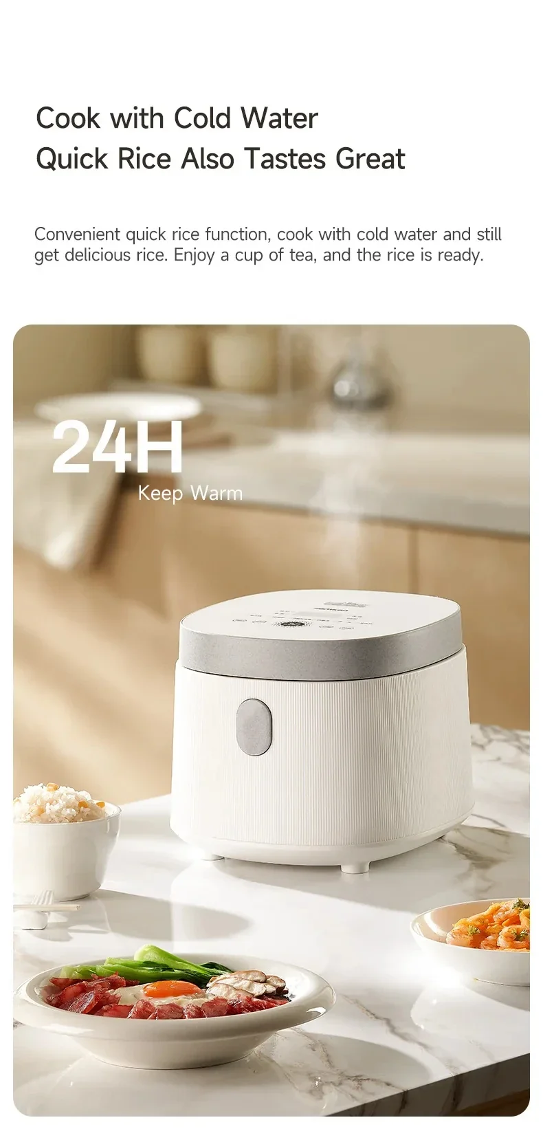 2.5L Electric Rice Cooker Titanium Liner for 2-3 People Mini MultiCooker Smart Steamed Rice Kitchen Machine 220V