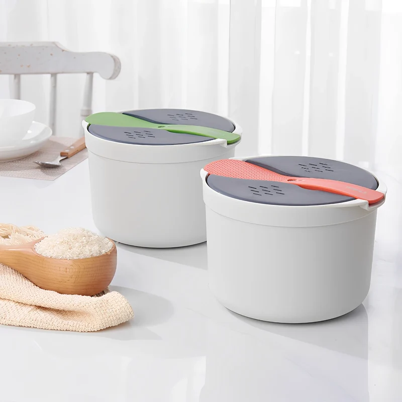 Microwave Oven Rice Cooker Food Container Multifunction Steamer Rice Cooker Portable Bento Lunch Box Steaming Utensils