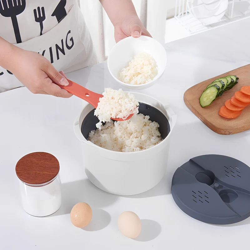 Microwave Oven Rice Cooker Food Container Multifunction Steamer Rice Cooker Portable Bento Lunch Box Steaming Utensils