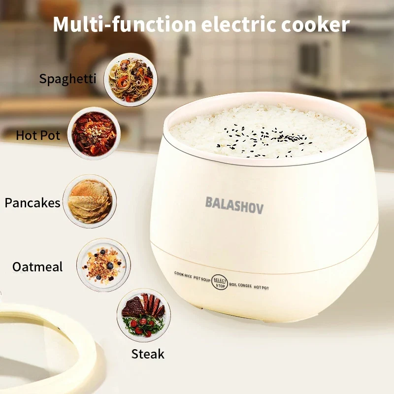 1.8L Portable Smart Rice Cooker - Multifunctional Non-Stick Rice Cooking Pot for Cooking Rice, Soup, for Dorms & Small Kitchens