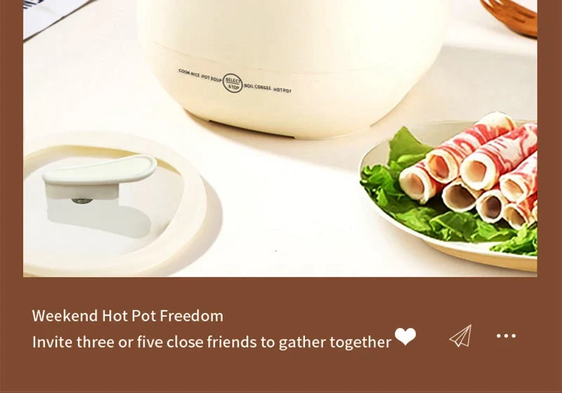 1.8L Portable Smart Rice Cooker - Multifunctional Non-Stick Rice Cooking Pot for Cooking Rice, Soup, for Dorms & Small Kitchens