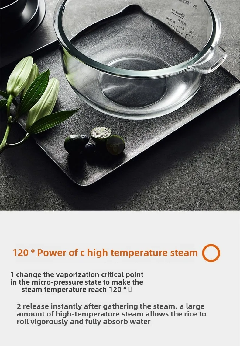 Steam rice cooker smart home low-sugar glass inner liner steamer multi-function rice cooker S160