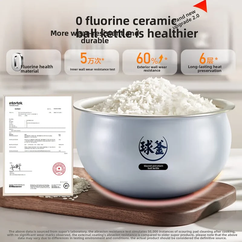 SUPOR 4L Rice Cooker 0-Fluorine Glazed Ball Pot Micro Pressure 21-Min Fast Cook Anti-Overflow 220V