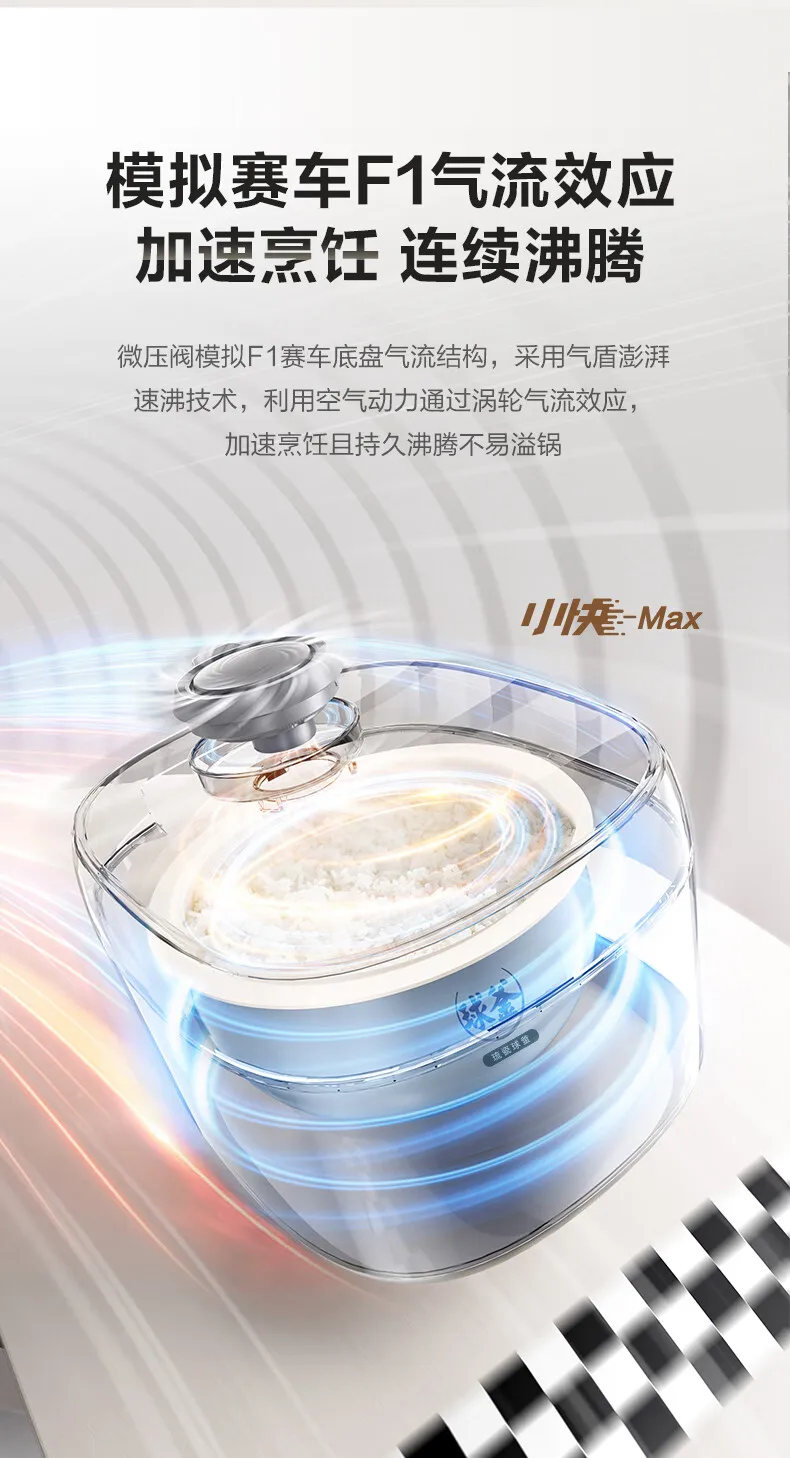 SUPOR 4L Rice Cooker 0-Fluorine Glazed Ball Pot Micro Pressure 21-Min Fast Cook Anti-Overflow 220V