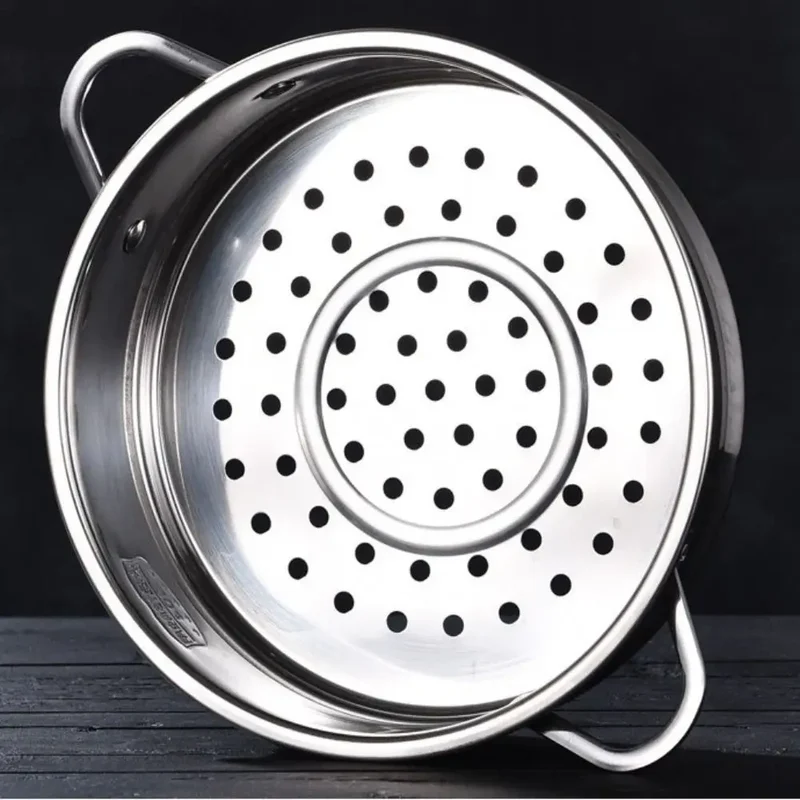 304 Stainless Steel Steamer Basket 16-32cm Thickened Pot Steaming Grid Safe Material Thicken Strainer Food Steam Rack