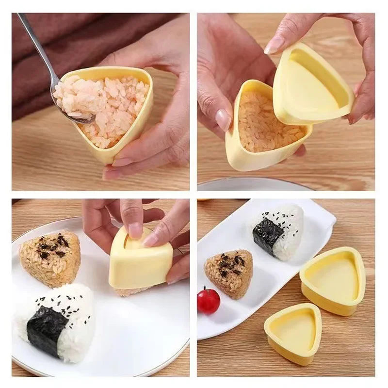 Triangles Sushi Mold Onion Rice Ball Food Press Japanese Bento Kitchen Gadget Set Onigiri Maker Frame Kit Tools Gadgets Dining
