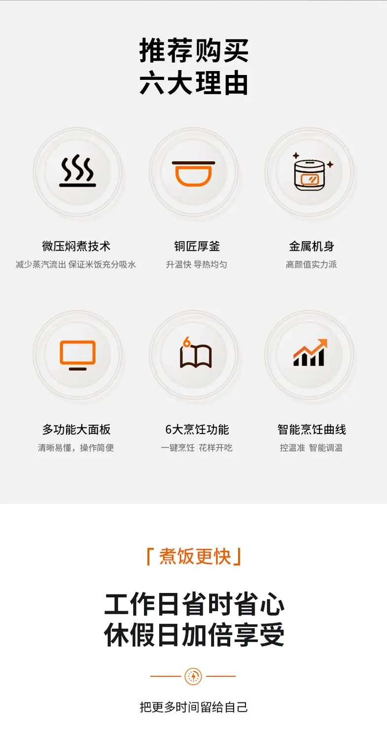 Electric rice cooker, fully automatic, household smart rice cooker, multi-functional non-stick steaming cooking fast cooking.