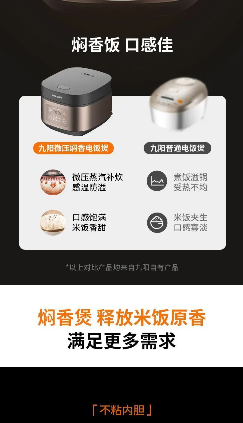 Electric rice cooker, fully automatic, household smart rice cooker, multi-functional non-stick steaming cooking fast cooking.