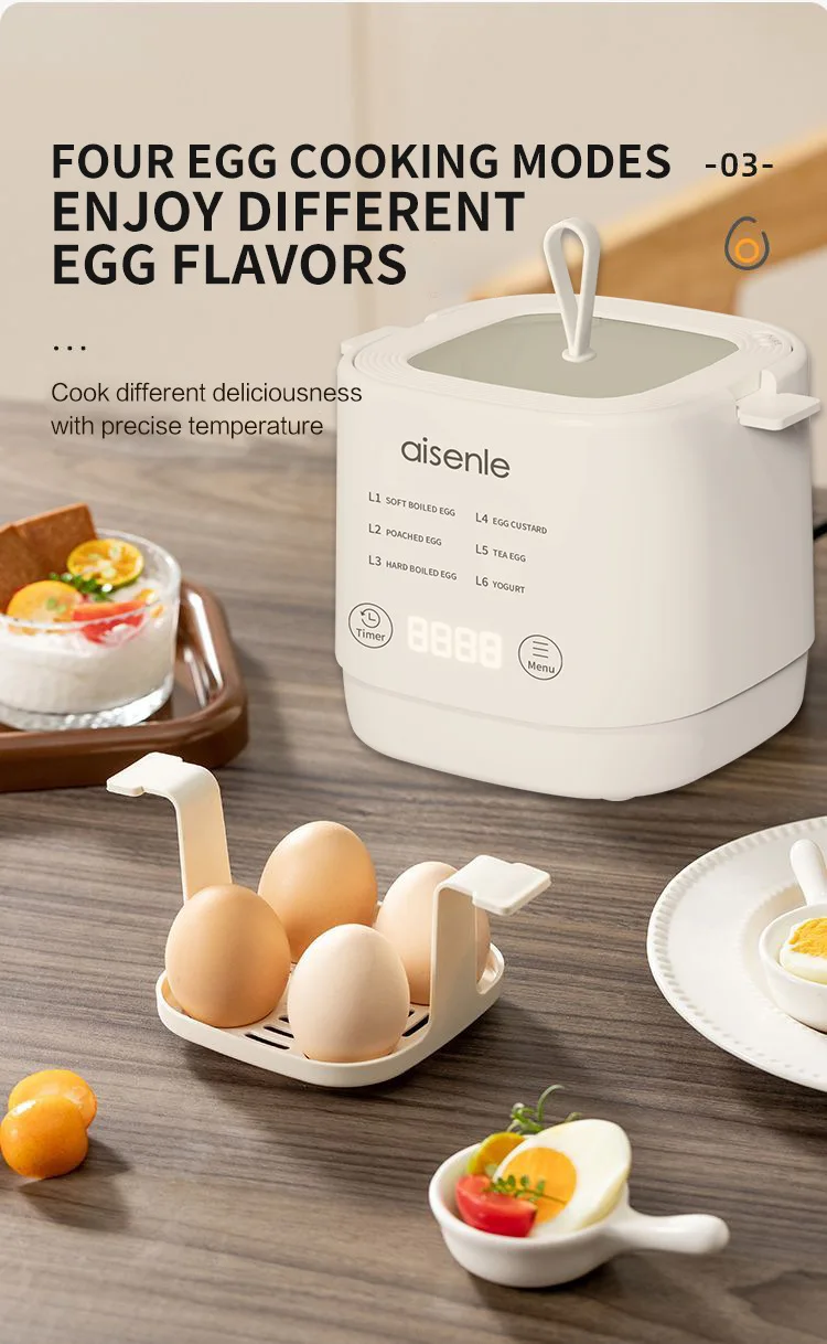 Electric Egg Cooker Multi-Functional Household Egg Cooker High Capacity Soft Medium Hard-Boiled Egg Cooker Egg Custard Steamer