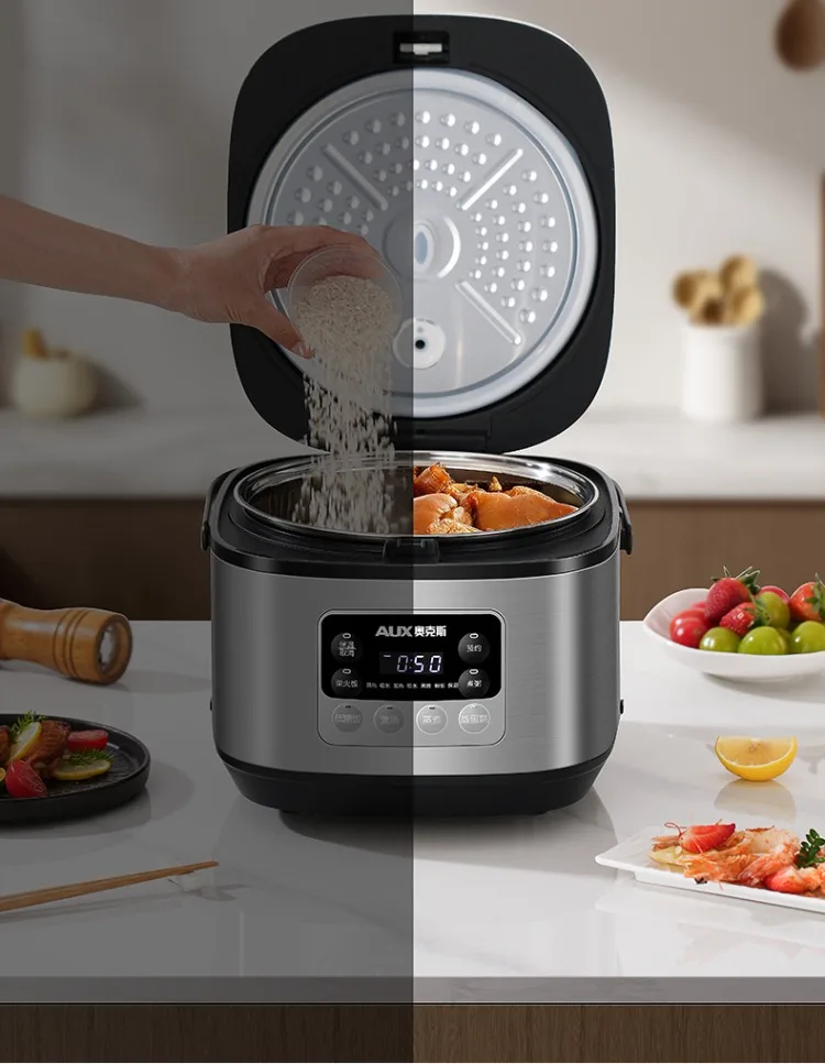 Low sugar rice cooker rice soup separation steaming 2-3L uncoated stainless steel rice cooker timer reservation