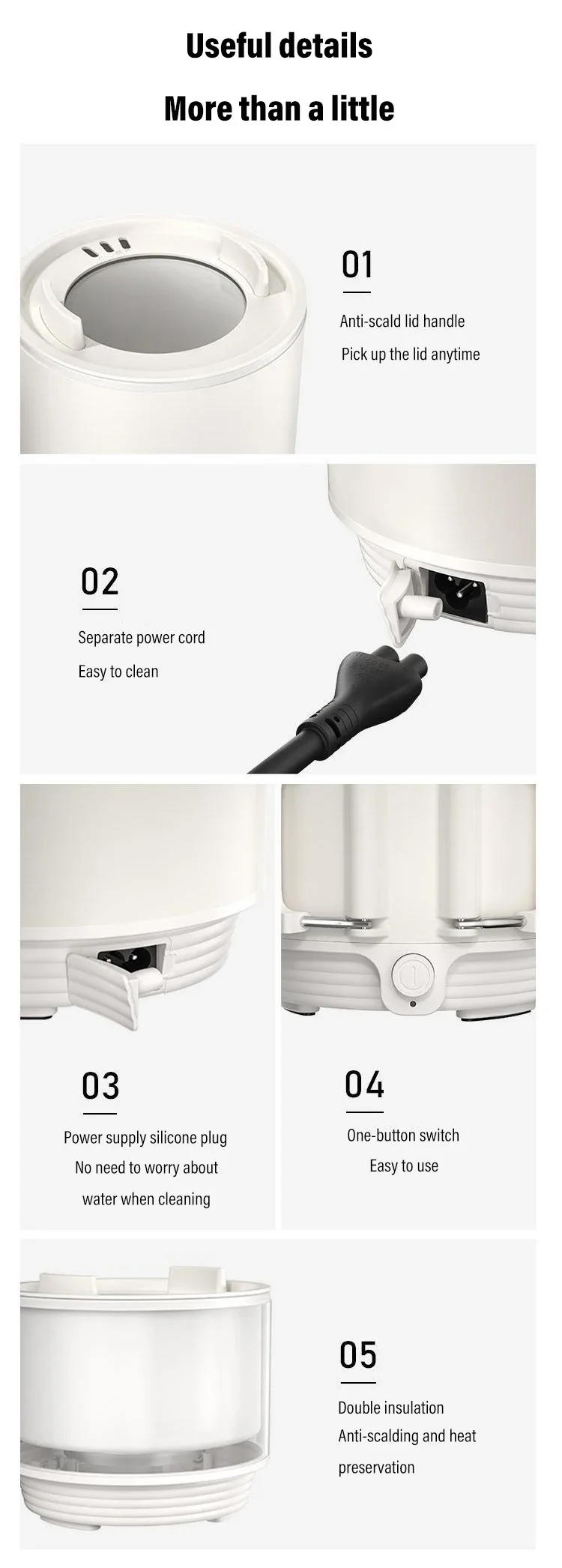 Multifunctional Electric Cooker Handle Foldable Electric Cooker