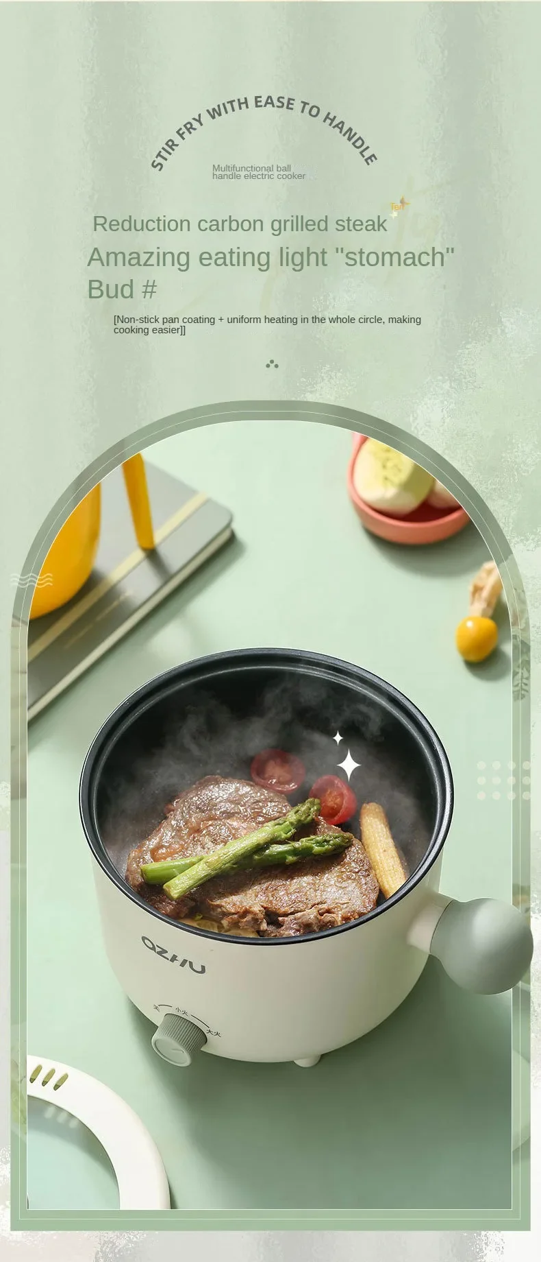 Electric Rice Pot Multicooker Hotpot Stew Heating Pan Noodles Eggs Soup Steamer Rice Cookers Cooking Pot for Home