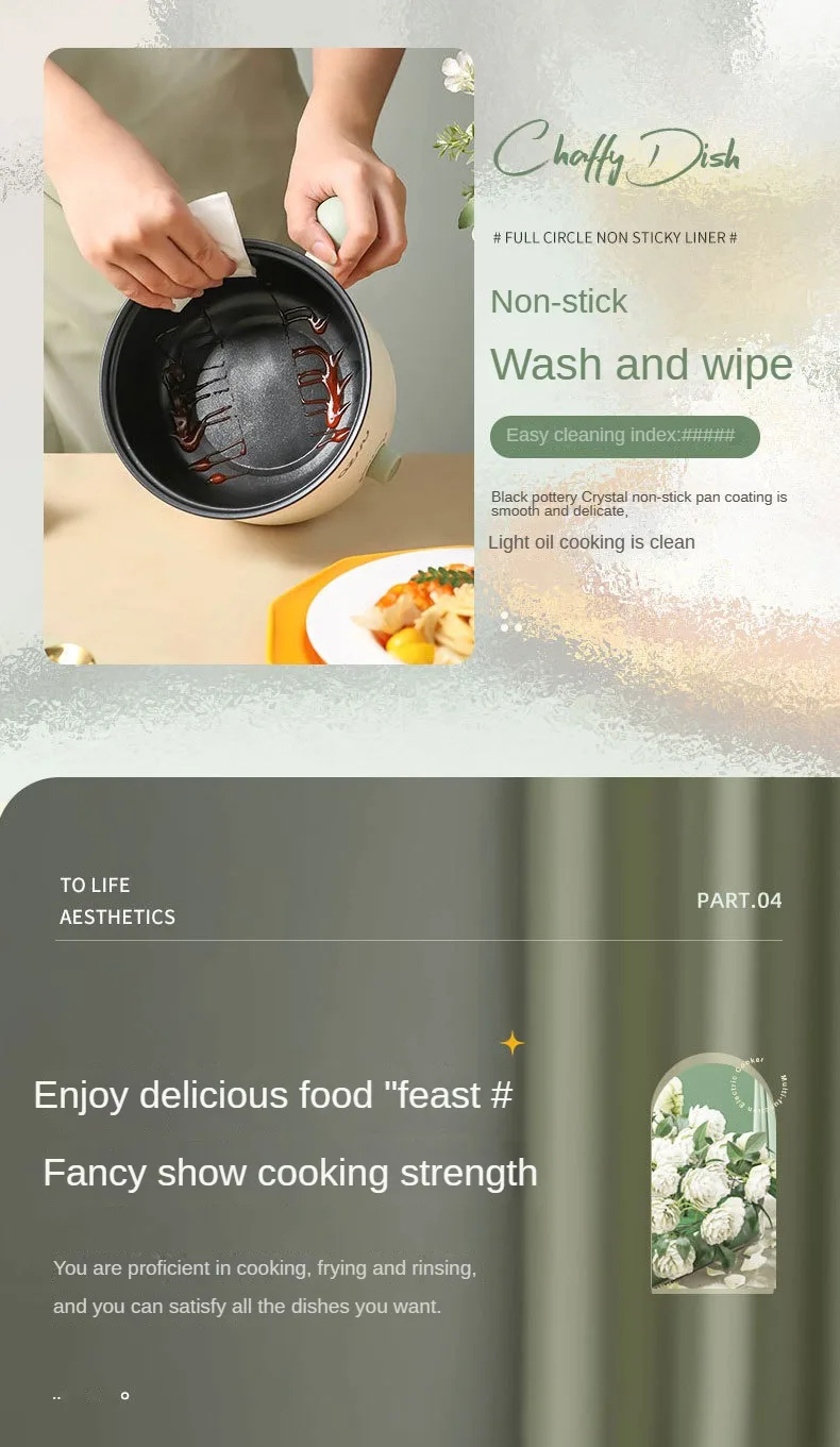 Electric Rice Pot Multicooker Hotpot Stew Heating Pan Noodles Eggs Soup Steamer Rice Cookers Cooking Pot for Home