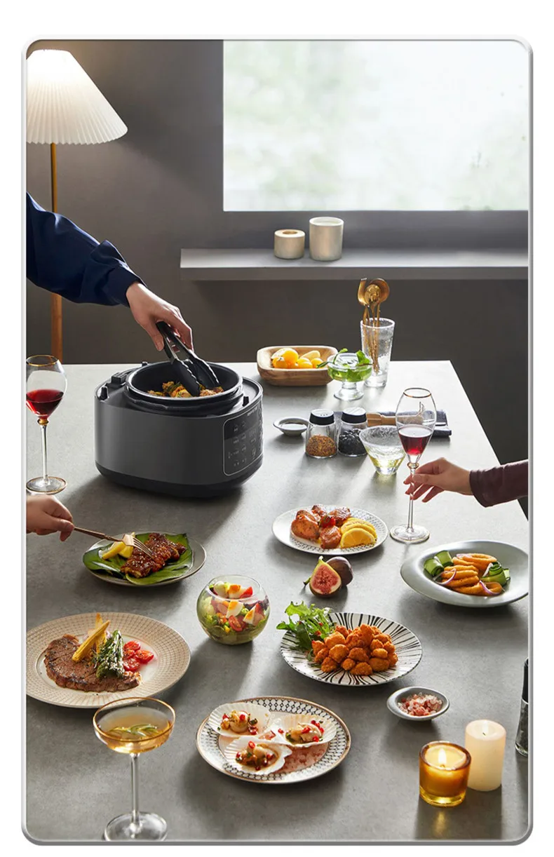 Joyoung B991 Pressure Cooker 70KPa Double Lids 220V Electric Air Fryer Multifunctional 4-In-1 Rice Cooking Pot 24H Appointment