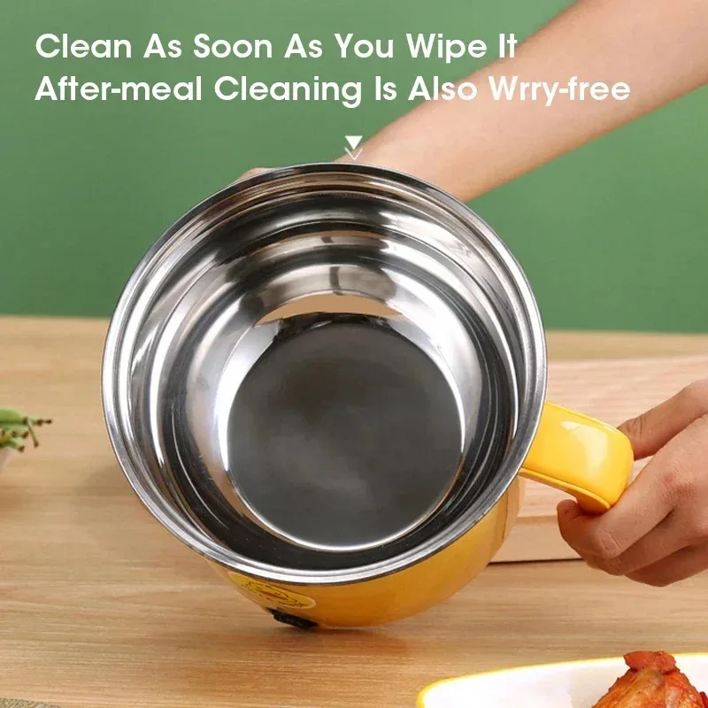 1.8L Multifunctional Electric Hot Pot Non-stick Cooker for Soup Boil Fry Energy Saving Kitchen Appliance for 1-2 People Suitable