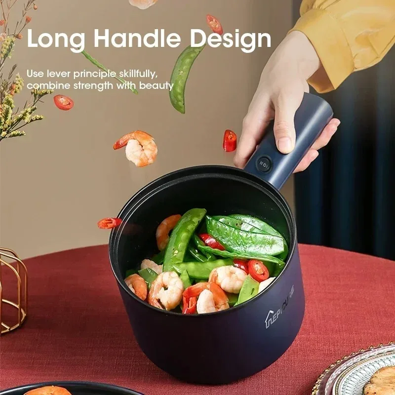 Non-stick Multifunctional Electric Skillet For Dormitory and Home Use Single/Double Layer Hot Pot Electric Rice Cooker 220V