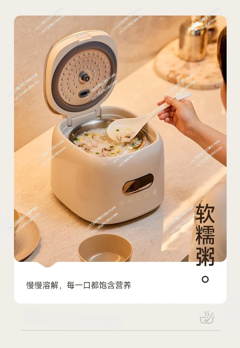 Rice cooker stainless steel 0 coated 3-4 people mini household rice soup separation 2-3 people rice cooker