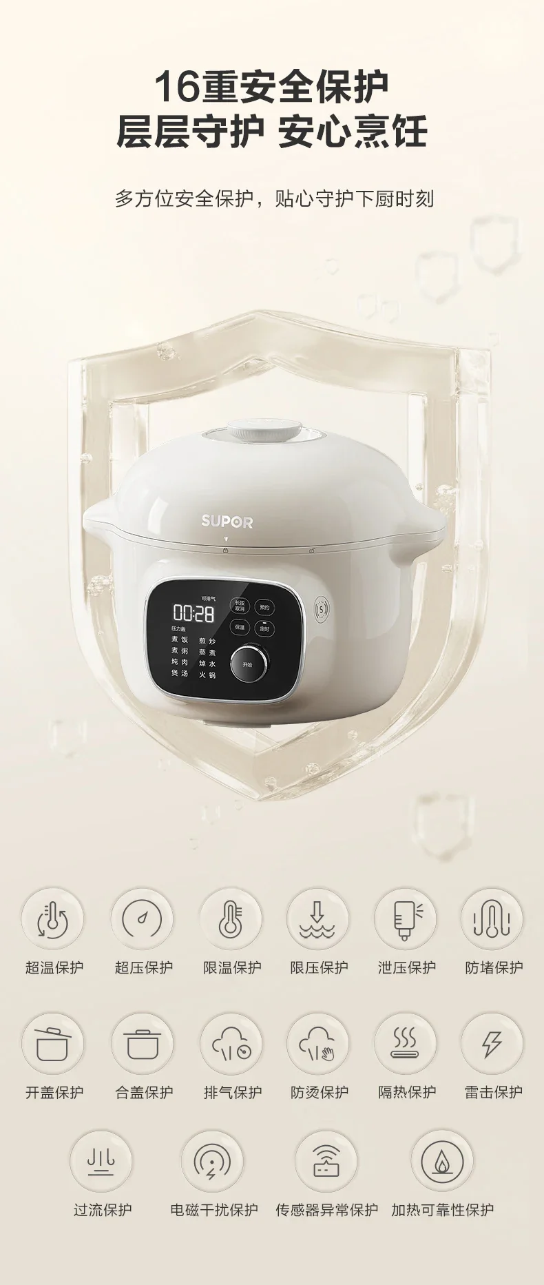 Electric Pressure Cooker 220V Home 4L Capacity Multifunctional Smart Rice Cooker Automatic multicooker 압력밥솥 طنجرة الضغط