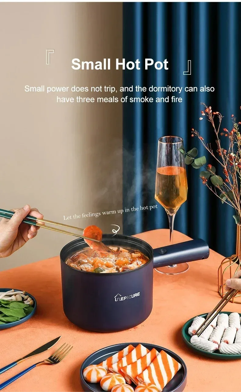 1.8L Mini Household Electric Rice Cooker Multifunction Hot Pot Non-stick Pan Single Double Layer for Students Dormitory