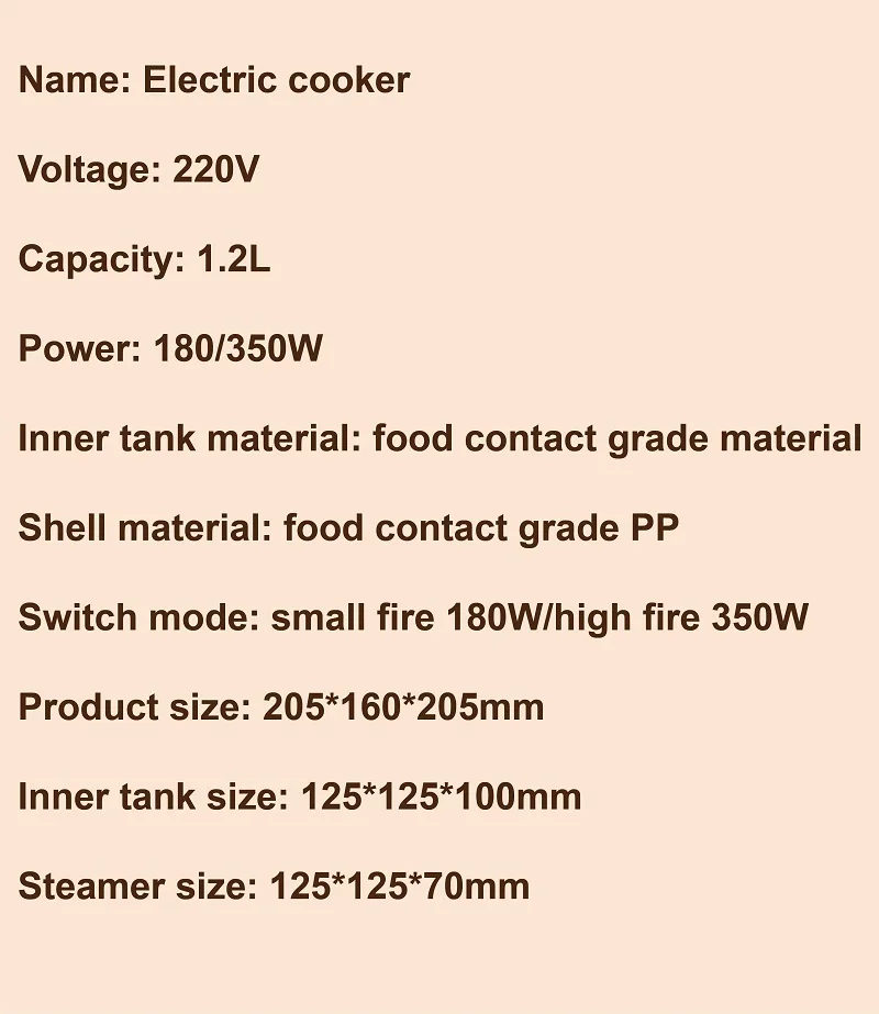 1.2L Electric Cooker Student Dormitory Low Power Noodle Cooker Multifunction Pot Portable Travel Mini Electric Hot Pot 200W