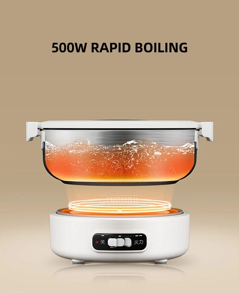 Kitchen Fast Heating Cooker Durable Portable Foldable Multi Cooker Split Stainless Steel Electric Pot