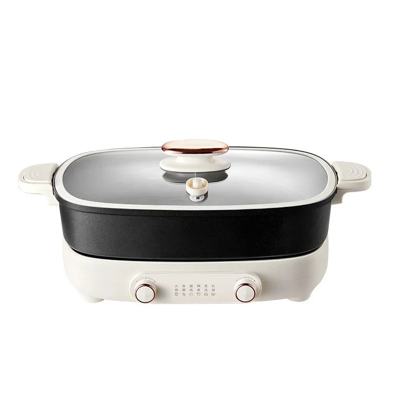 220V Non Stick Electric Hotpot Household Mandarin Duck Split Multi Functional Electric Boiling Pot