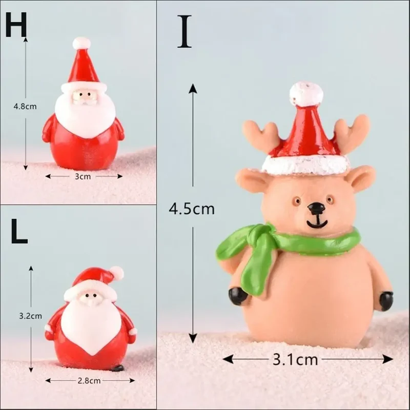 Gift Box Snowman Terrarium Dollhouse Fairy Garden Figures Micro Landscape Ornaments Figurines Christmas Miniature