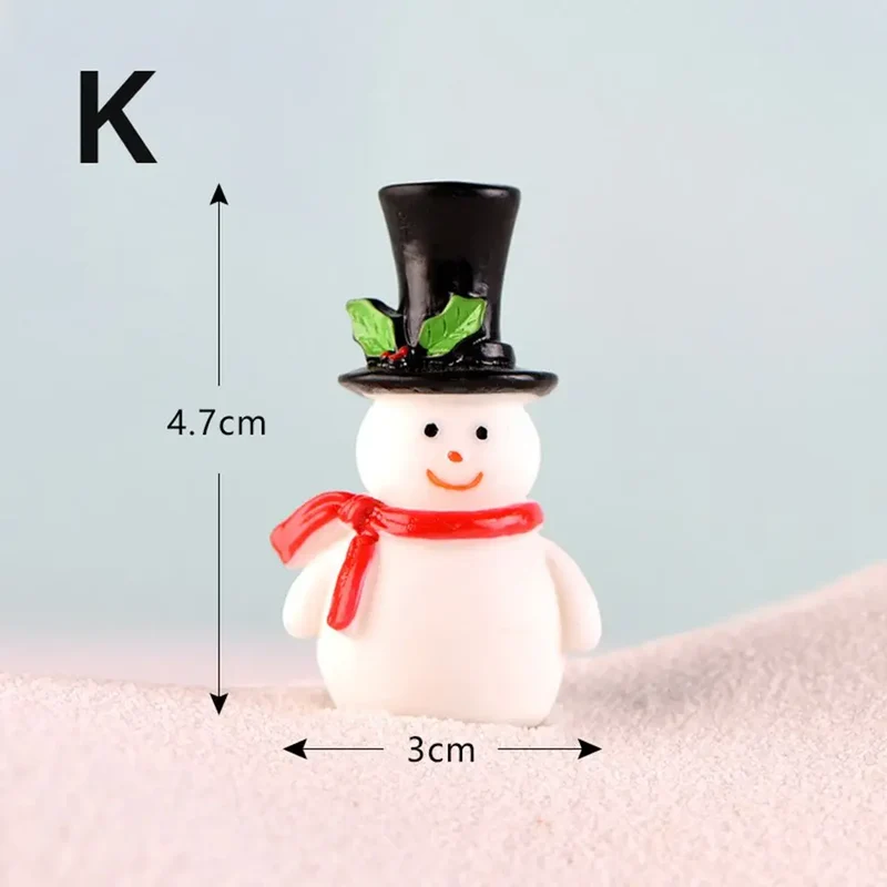 Gift Box Snowman Terrarium Dollhouse Fairy Garden Figures Micro Landscape Ornaments Figurines Christmas Miniature