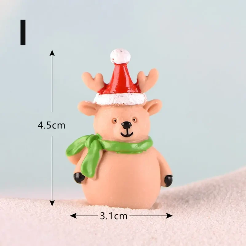 Gift Box Snowman Terrarium Dollhouse Fairy Garden Figures Micro Landscape Ornaments Figurines Christmas Miniature