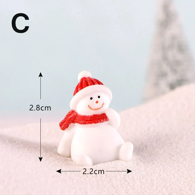 Gift Box Snowman Terrarium Dollhouse Fairy Garden Figures Micro Landscape Ornaments Figurines Christmas Miniature
