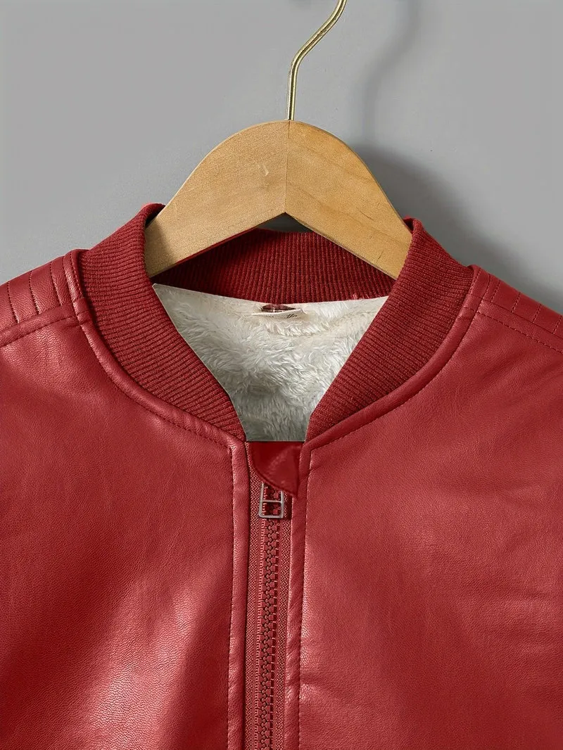 2025 Autumn Winter New Boys' -Lined Zip-Up Jacket