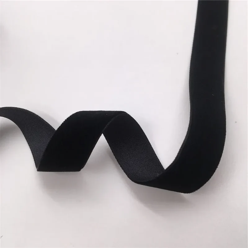 5Yards Nylon Black Velvet Ribbon Golden Single Face for Handmade Gift Bouquet Wrapping Home Party Decoration Christmas