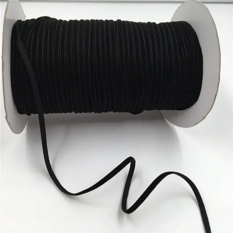 5Yards Nylon Black Velvet Ribbon Golden Single Face for Handmade Gift Bouquet Wrapping Home Party Decoration Christmas