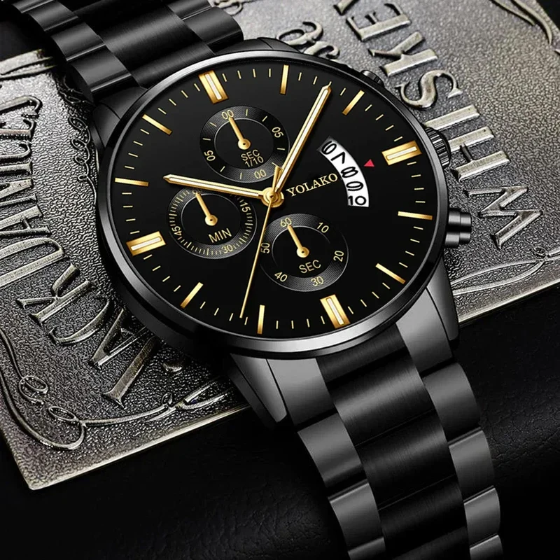 Luxury Men Stainless Steel Watch Calendar Quartz Wristwatch Business Watches Man Clock Relogio Masculino