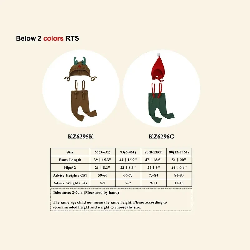 2025 Christmas Costumes Newborn Knit Pants with Hat Baby Boys Girls Trousers Clothes Infant Leggings Clothing Toddler Outfits