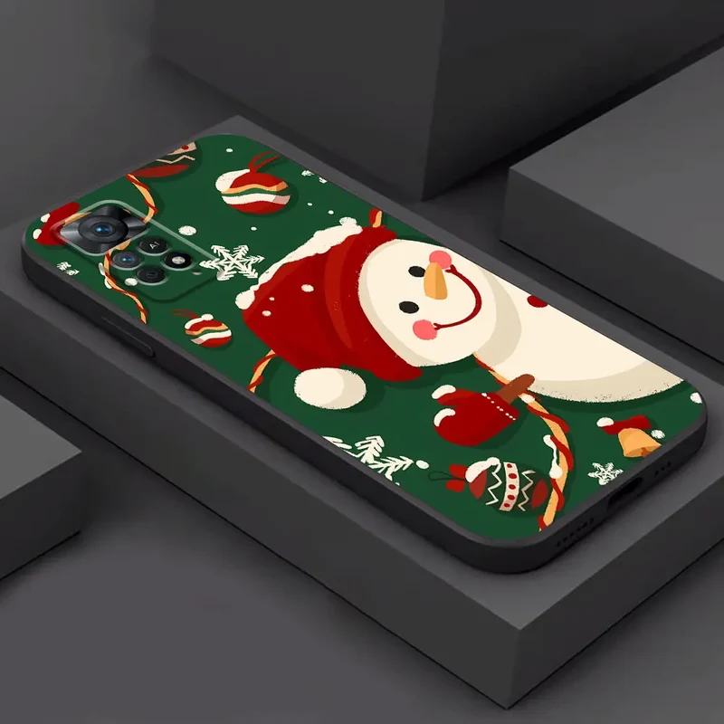 Claus Elk Snowman Christmas Tree Phone Case for Redmi Note 10S 12S 8T 11S 9S 9 8 7 12 10 11 Pro 13 Pro 9T Silicone Bumper Cover