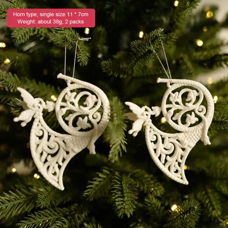 3Pcs Xmas Tree Pendants Snowflake Angel Deer Hanging Ornaments Christmas Decorations For Home Kids Toy New Year Party Decor