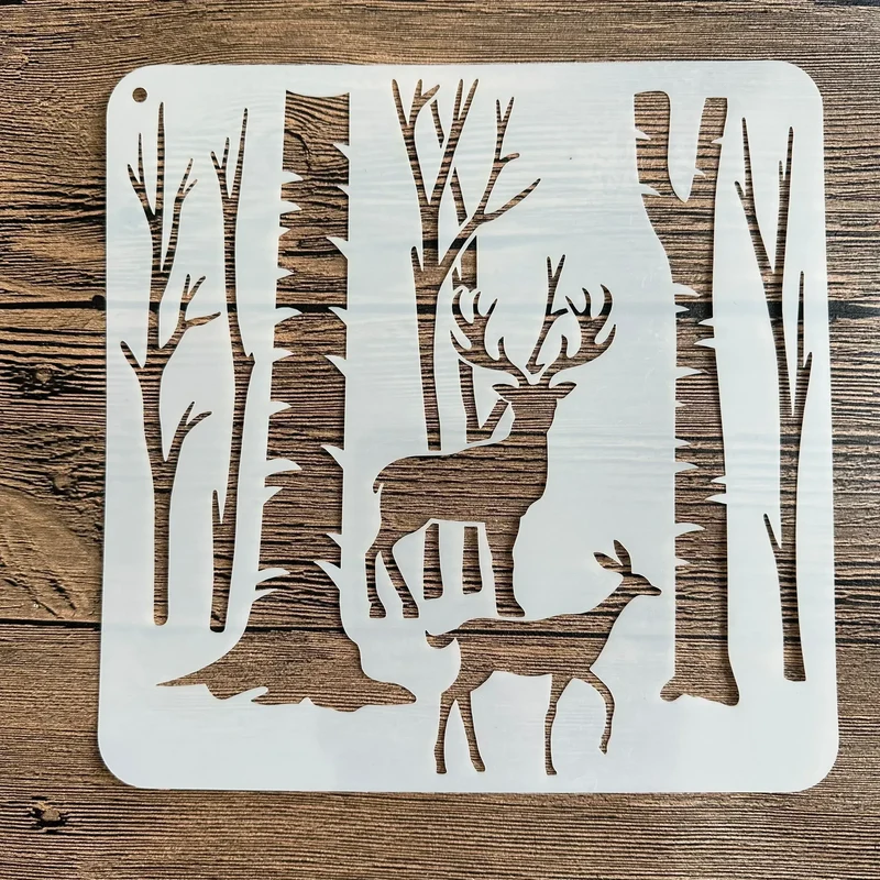 20*20 cm DIY mandala mold for painting stencils stamped photo album embossed paper card on wood, fabric wall christmas deer