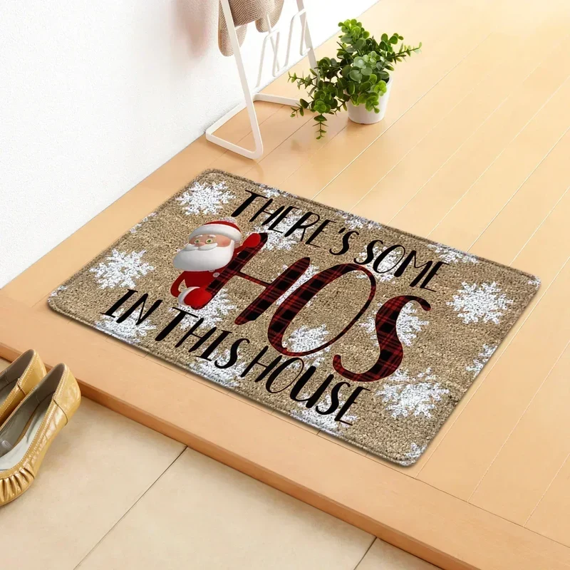 VIKAMA Merry Christmas Welcome Doormat Winter Non-Slip Rubber Backed Floor Mat for Home Indoor Outdoor Entrance Decoration