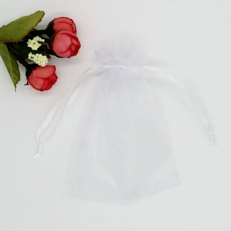 1-100 Drawstring Mesh Bags Packaging Christmas Candy Jewelry Cosmetic Wedding Pocket Gift Bag Multicolor Drawable Organza Pouch