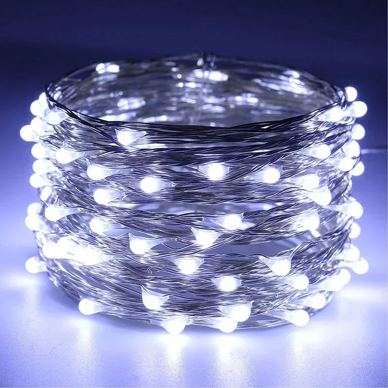 100/2M Outdoor LED String Lights Garland Waterproof Fairy Light Christmas Wedding Party Holiday Gardening Decoration USB/Battery