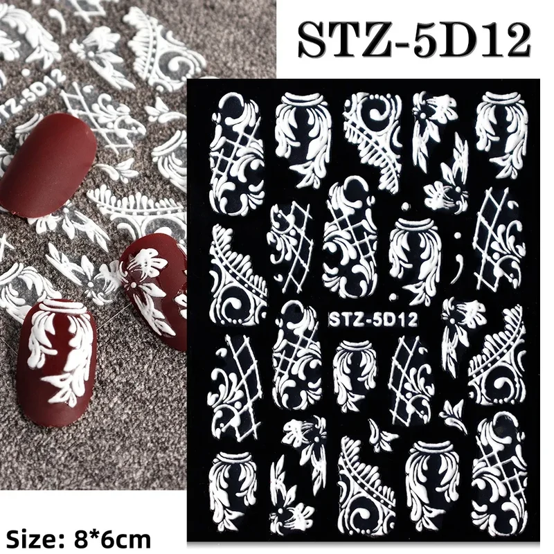 1pc Christmas Nail Art Stickers 5D Winter Holiday Themed Nail Decor Santa/Snowflakes/Christmas Trees/Gingerbread Nail Supplies *