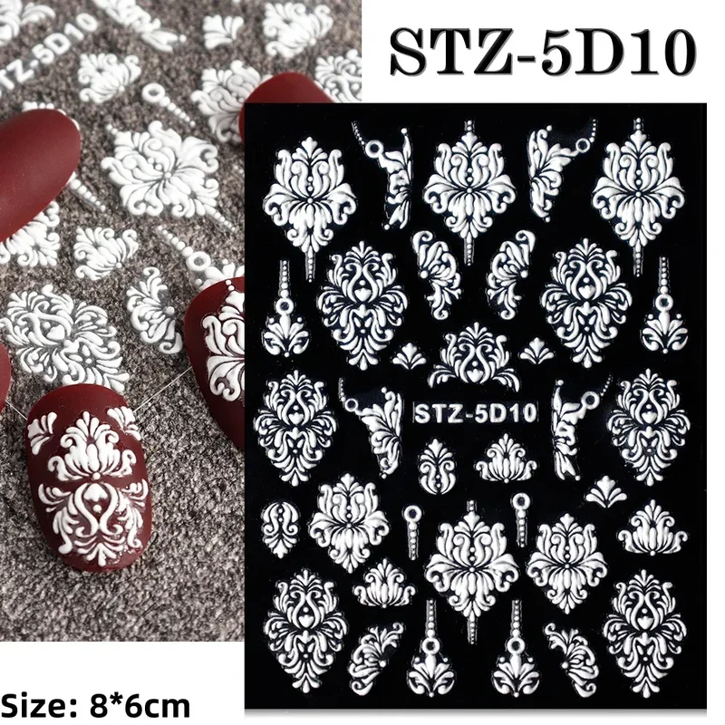 1pc Christmas Nail Art Stickers 5D Winter Holiday Themed Nail Decor Santa/Snowflakes/Christmas Trees/Gingerbread Nail Supplies *