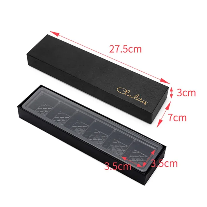 5Pcs Chocolate Boxes Packaging 6 Holes Rectangle Chocolate Covered Strawberry Paper Gift Box Wedding Christmas Birthday DIY Gift