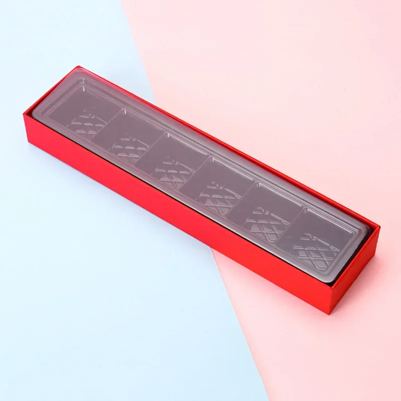 5Pcs Chocolate Boxes Packaging 6 Holes Rectangle Chocolate Covered Strawberry Paper Gift Box Wedding Christmas Birthday DIY Gift