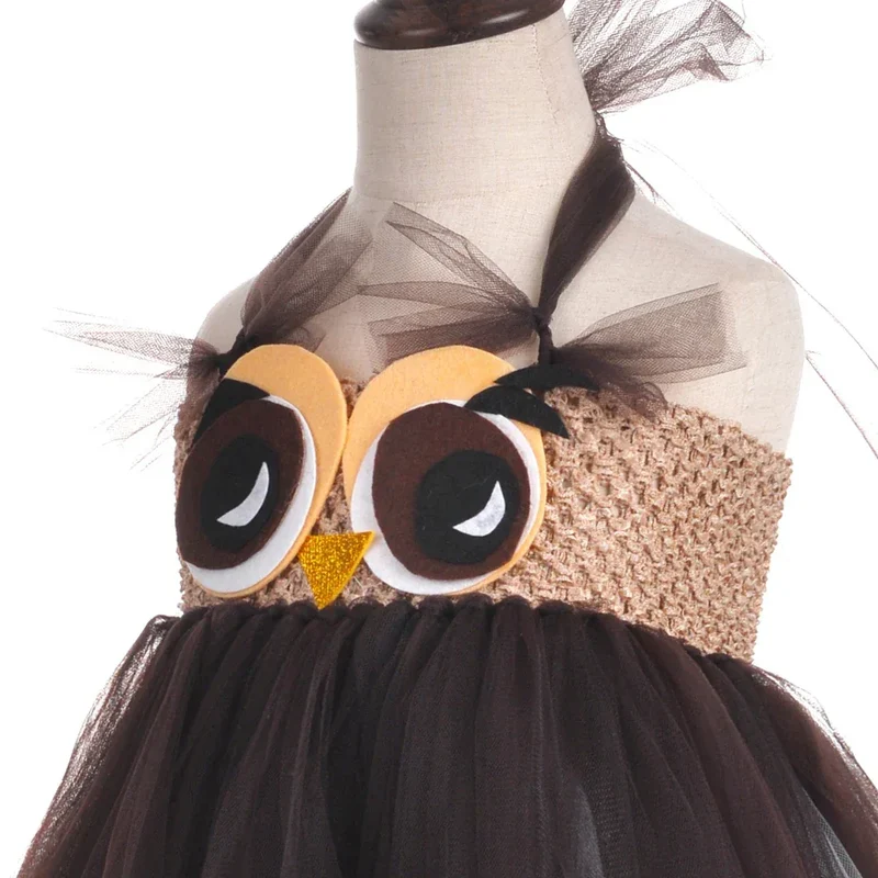 Cute Owl Tutu Dress for Baby Girls Birthday Halloween Costumes Kids Christmas Fancy Outfit Cartoon Animal Child New Year Clothes