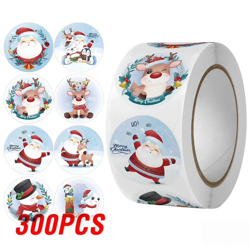 100-500Pcs Gold Snowflake Christmas Stickers Candy Bag Envelopes Sealing Label Christmas Gifts Box Decorations Sticker
