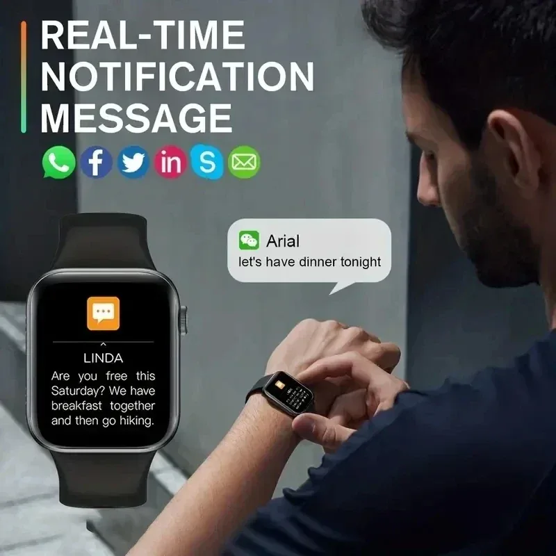 2025 Sports Smartwatch For Men Women Android IOS Phone 1.73" Screen Bluetooth Answer Call Heart Rate Fitness Tracker Watches