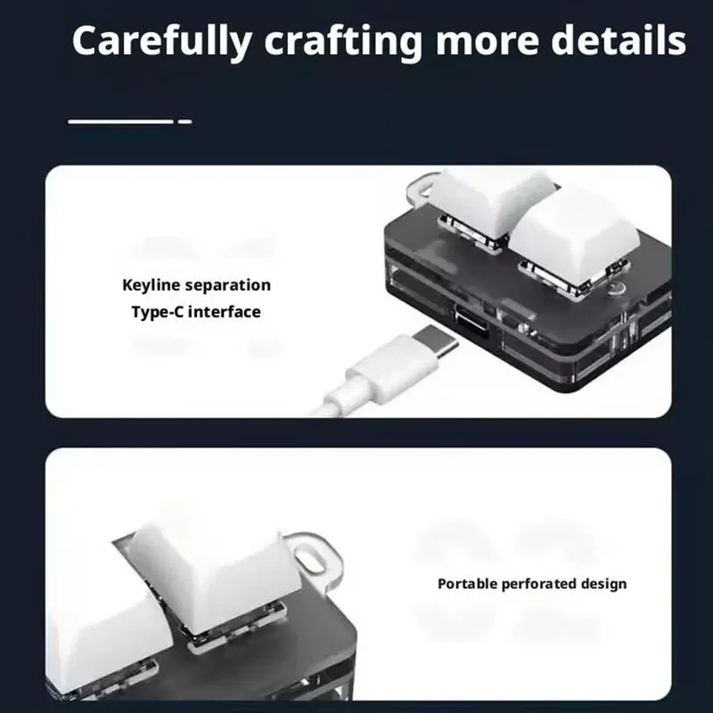 2.4G 2-key Customize Bluetooth Keyboard Knob With RGB Light Copy Paste Shortcut Key E-sports Game Mini Keyboard USB external