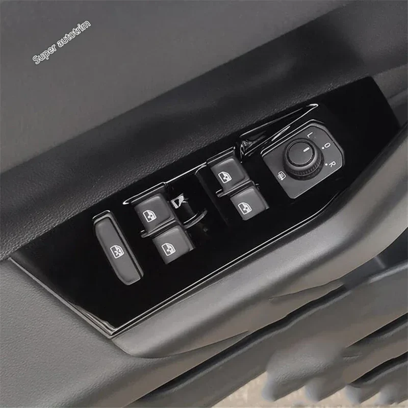 Center Control Gear Shift Panel Inner Door Armrest Handle Cover Trim Black Fit For VW Volkswagen Polo 2019 - 2023 Accessories